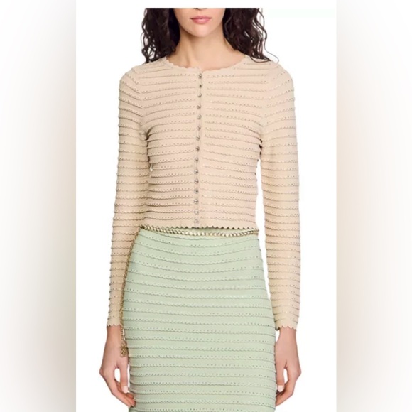Textured Cream Knit Sweater